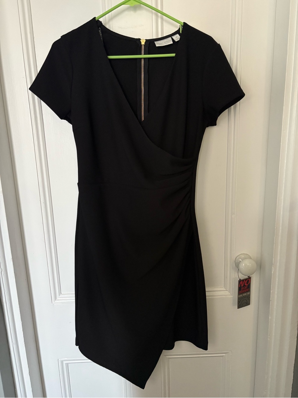 Classic Black Short Sleeve Asymmetrical Dress